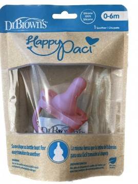 Dr. Brown Happy Paci Silicon Soother 0-6m Red, ., 1pack